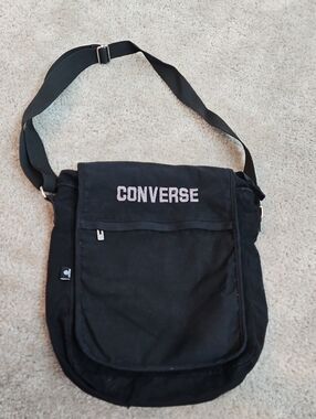 Converse Black Canvas Crossbody Messenger Bag